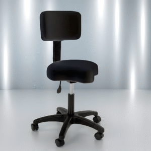 Black Deluxe Ergo Futura Stool With Backrest
