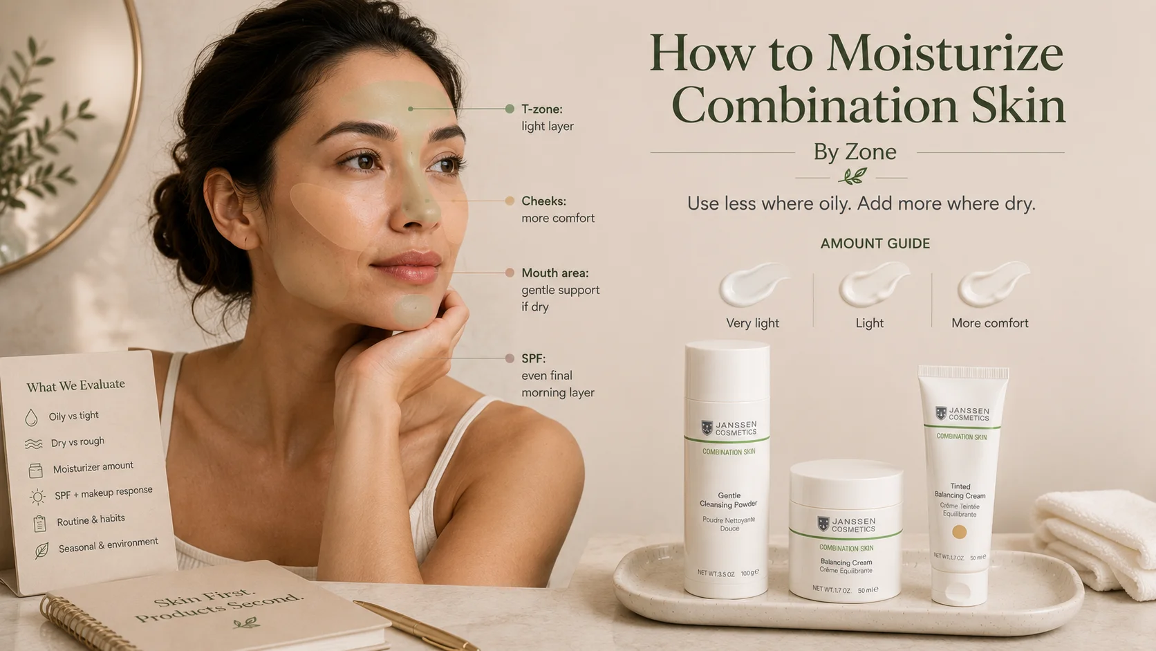 How to Moisturize Combination Skin by Zone