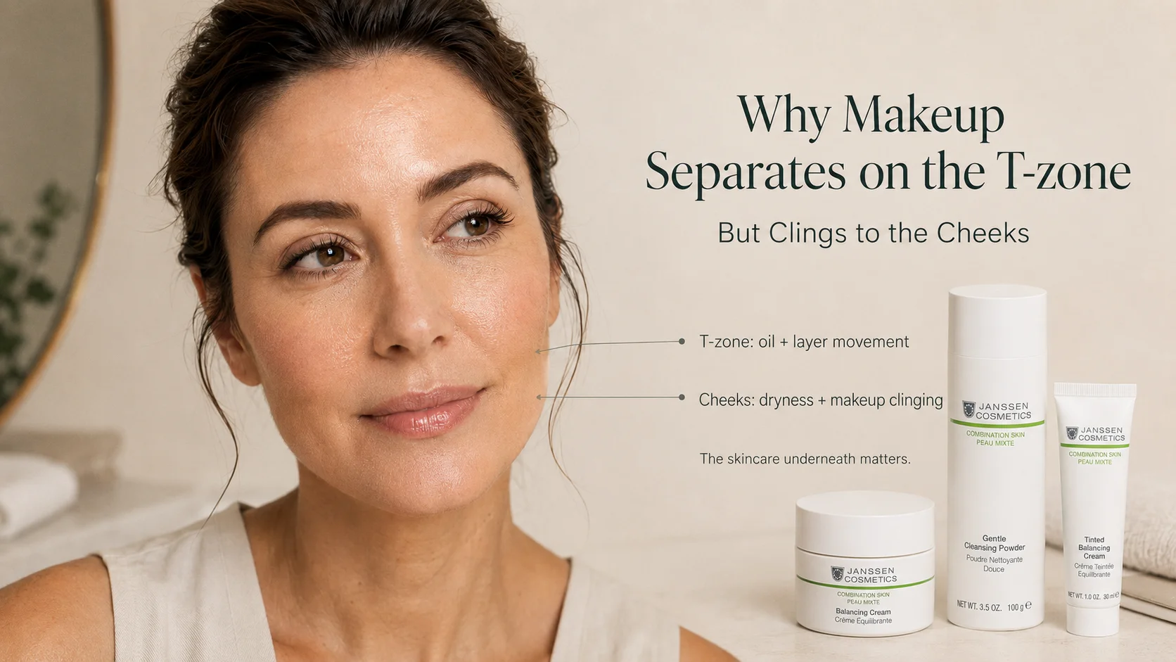 Why Makeup Separates on the T-Zone but Clings to the Cheeks