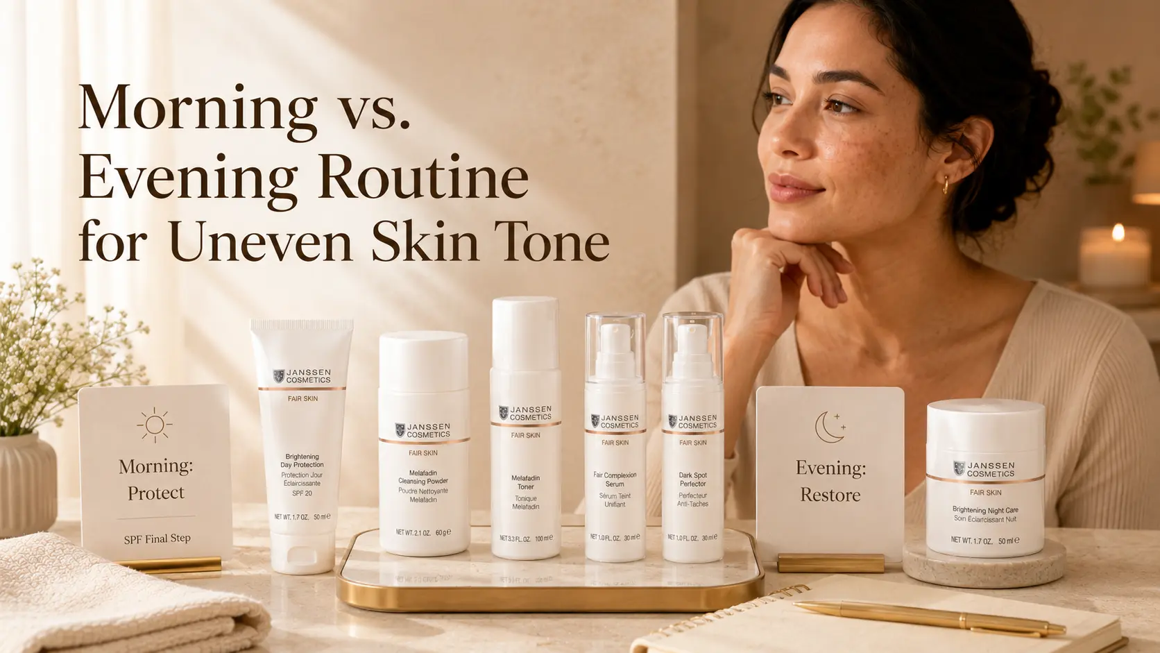 Morning vs. Evening Routine for Uneven Skin Tone