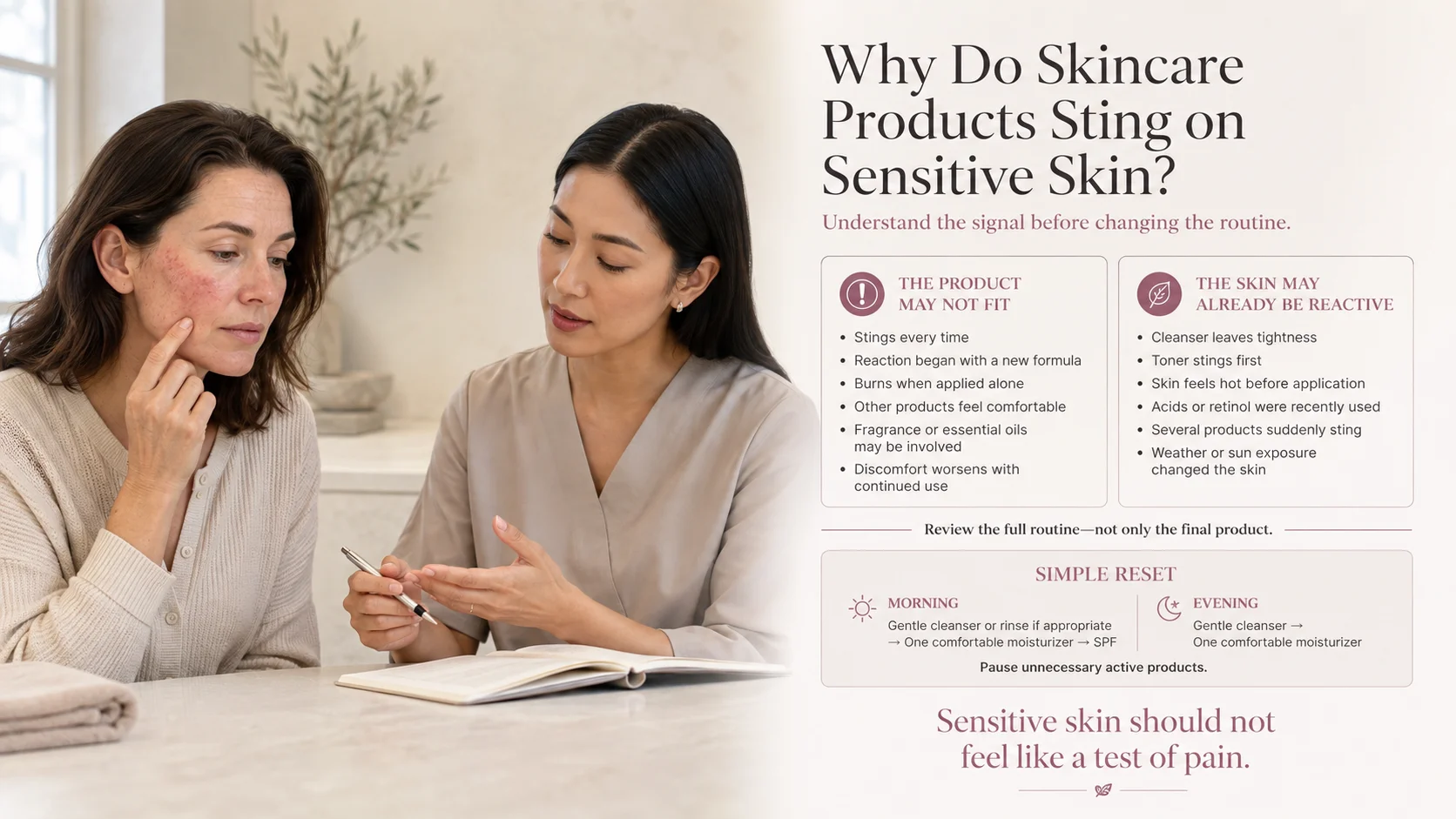 Why Do Skincare Products Sting on Sensitive Skin?