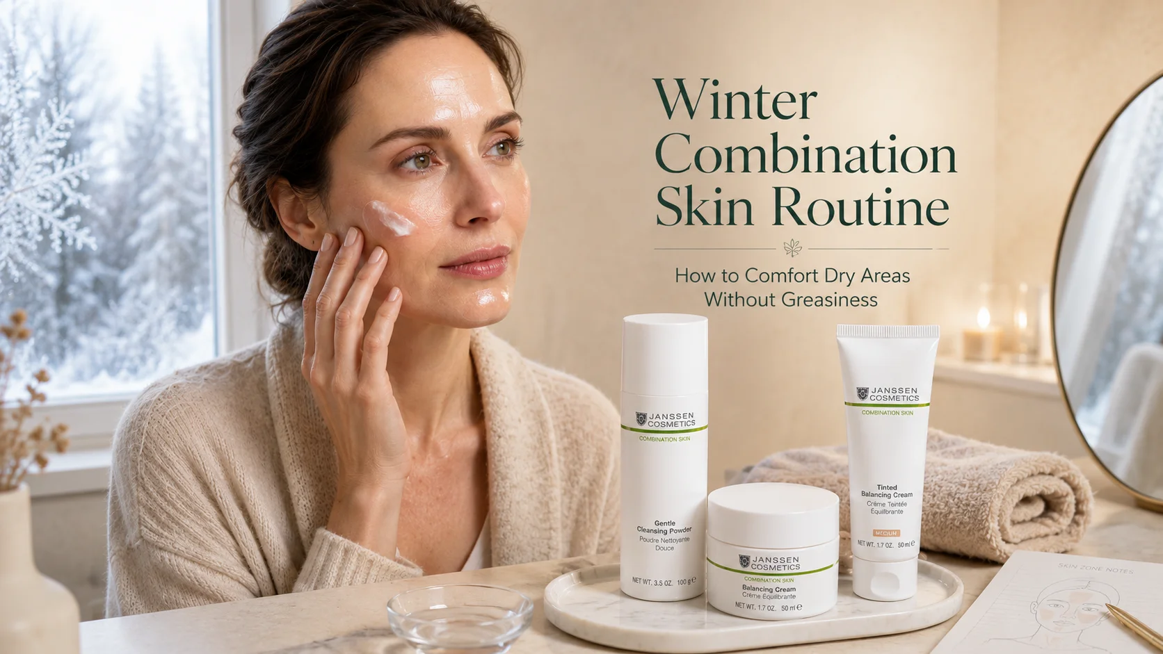 Winter Combination Skin Routine: How to Comfort Dry Areas Without Greasiness